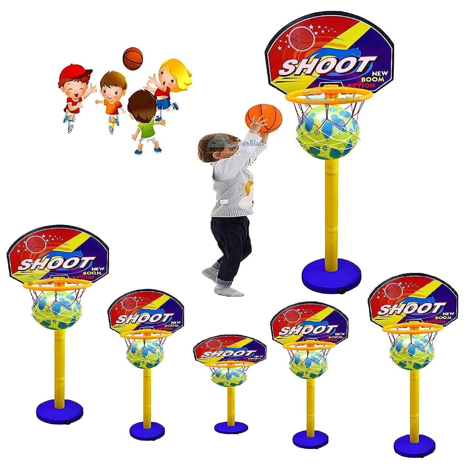 Jeux de Basket Enfant Complet avec Panneau et Balle - BlxckFR