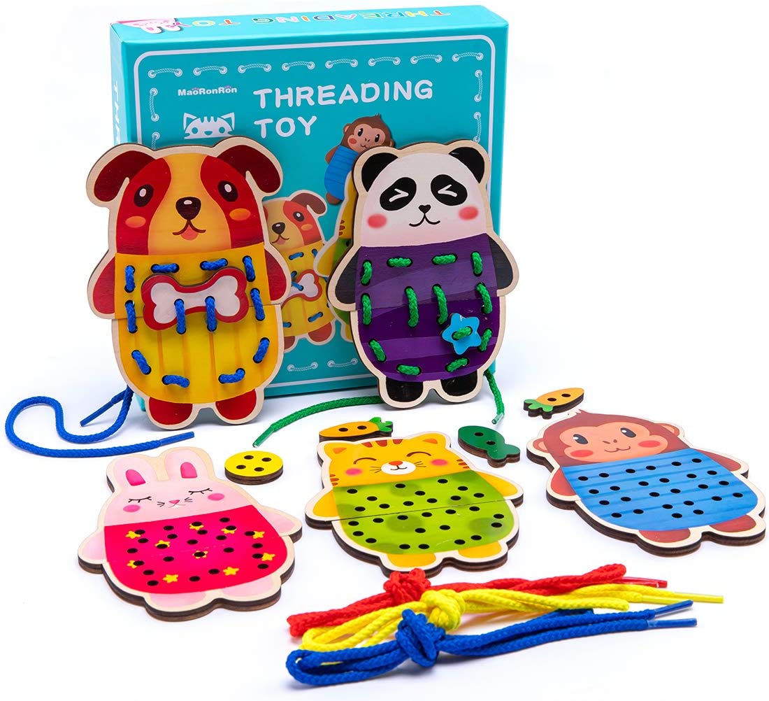 Jeux Éducatifs Montessori - Cartes à Coudre en Bois