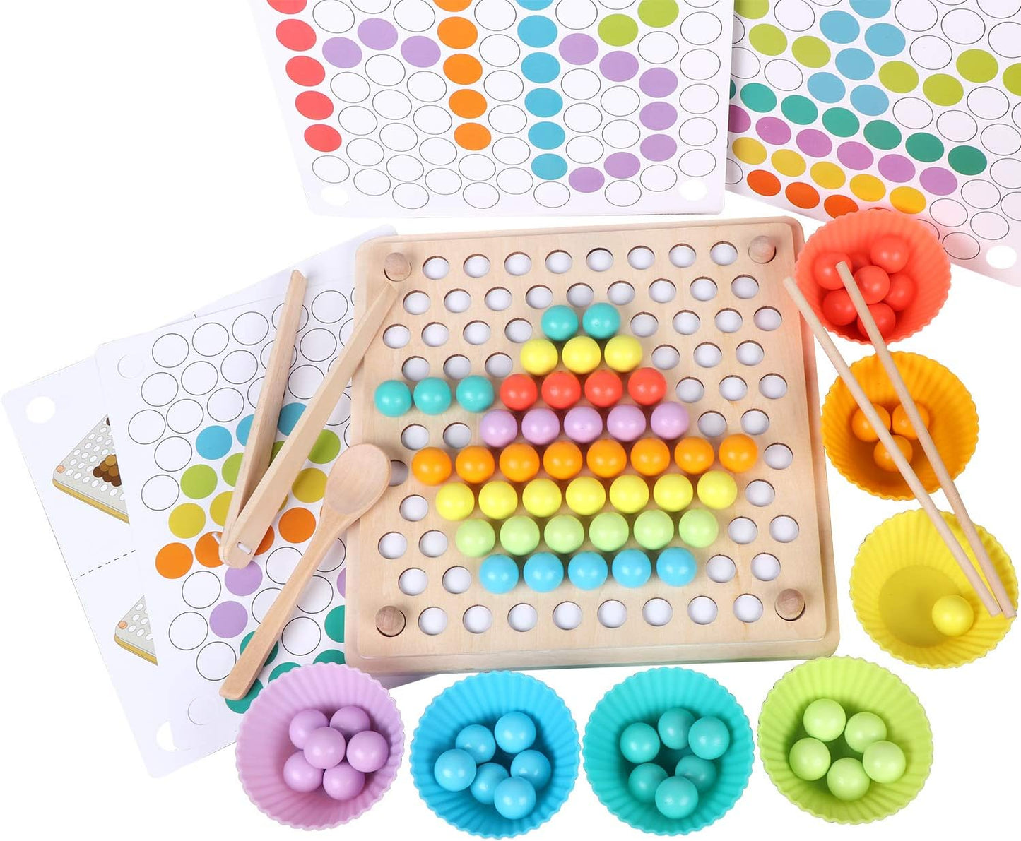 Jeu d'Éveil Sensoriel en Bois avec Pince - BlxckFR