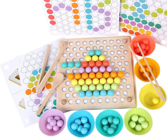 Jeu d'Éveil Sensoriel en Bois avec Pince - BlxckFR