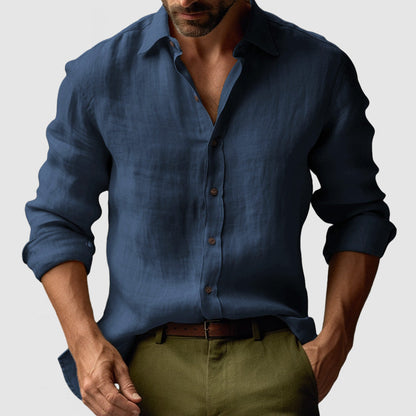 Chemise Lin Élégante à Manches Courtes