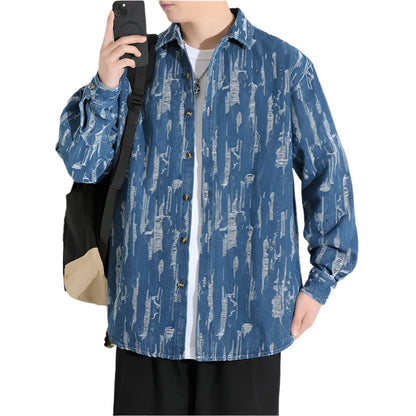 Chemise Homme Manches Longues Peinture Originale