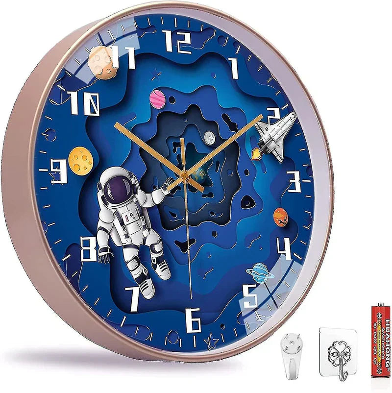 Horloge Murale Enfant Thème Espace - BlxckFR