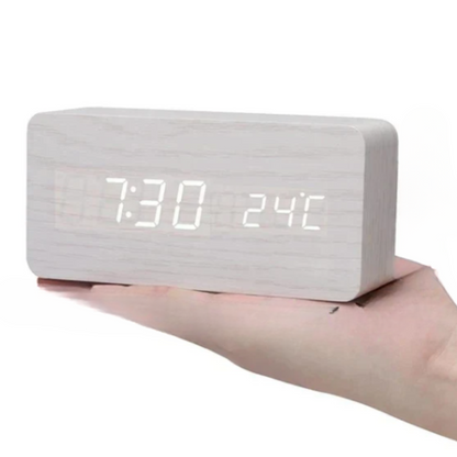 Réveil LED Bois Design Moderne