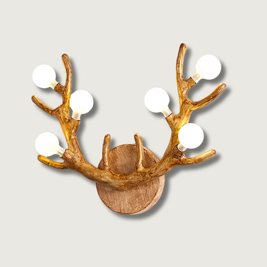 Lampe Murale en Bois de Cerf Élégant - Foivo