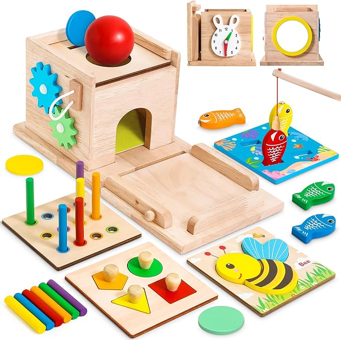 Boîte de Jeux Éducatifs en Bois - Ensemble Montessori Pour Enfants - BlxckFR