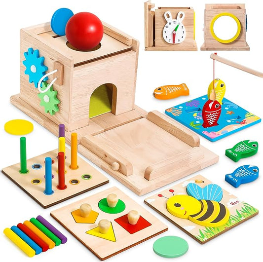 Boîte de Jeux Éducatifs en Bois - Ensemble Montessori Pour Enfants - BlxckFR