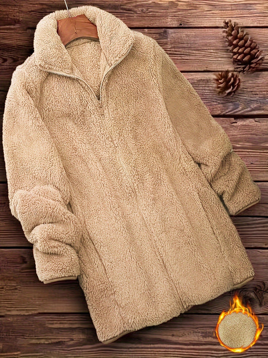 Manteau Fourrure Élégant à Fermeture Éclair - BlxckFR