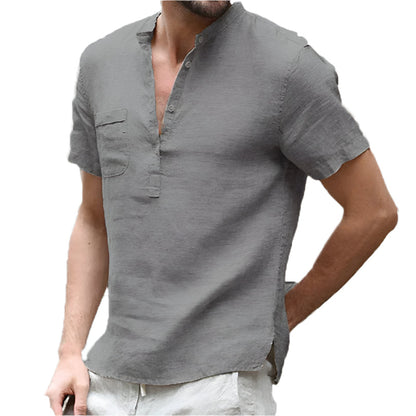 Chemise Homme Été Légère Col en V