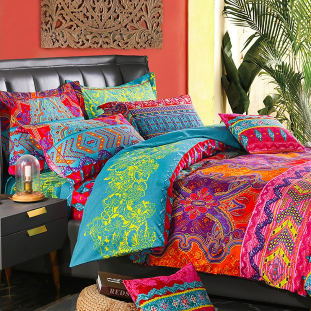 Housse de Couette Rayée Moderne en Polyester