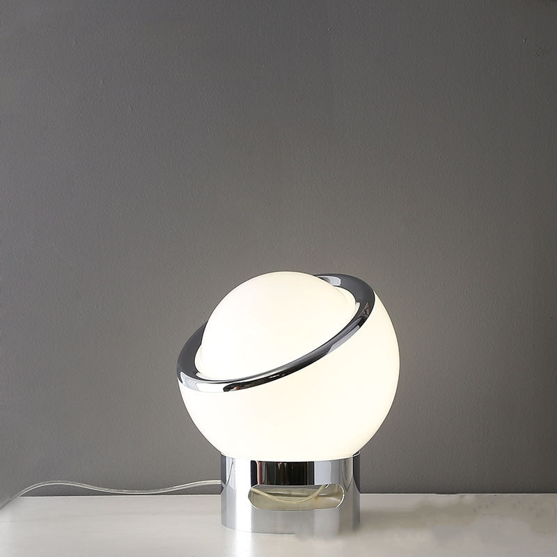 Lampe de Table Élégante en Verre et Métal Chrome