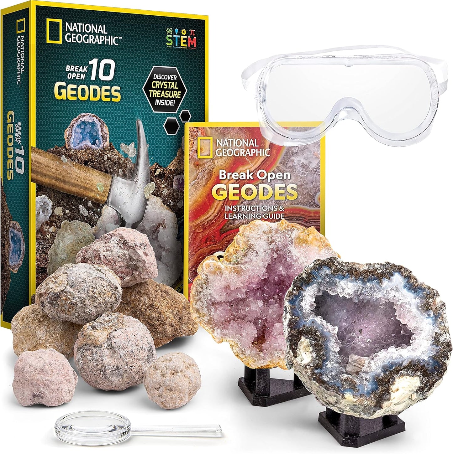 Kit de Géologie pour Enfants - Ouvre tes Géodes de Crystals - BlxckFR