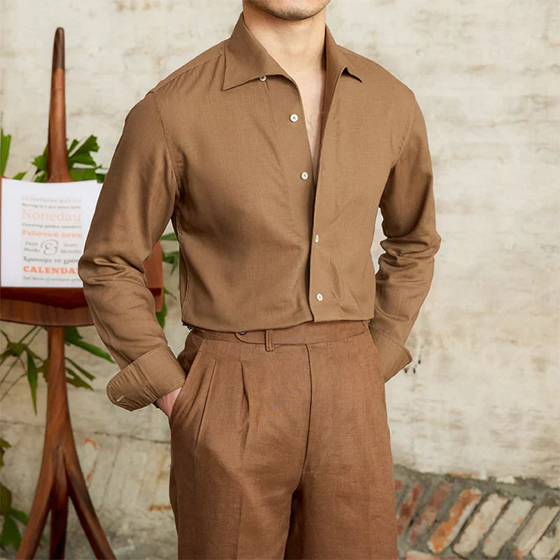 Chemise Classique Homme Noir Élégant - Foivo