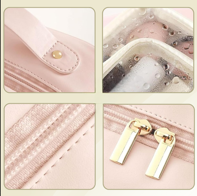 Trousse de maquillage Femme Cuir PU Imperméable Multi-compartiments