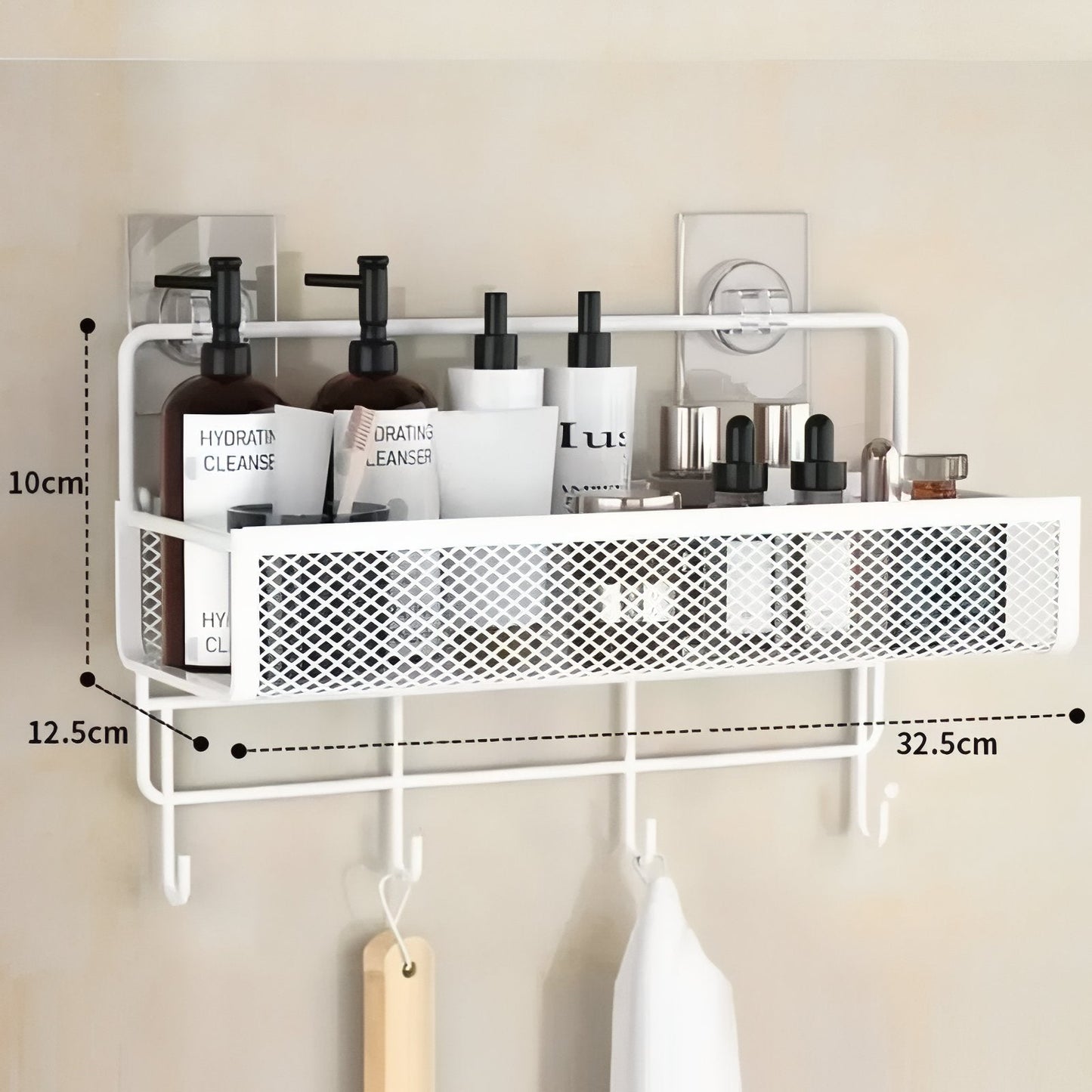 Étagère Murale Design avec Crochets Intégrés