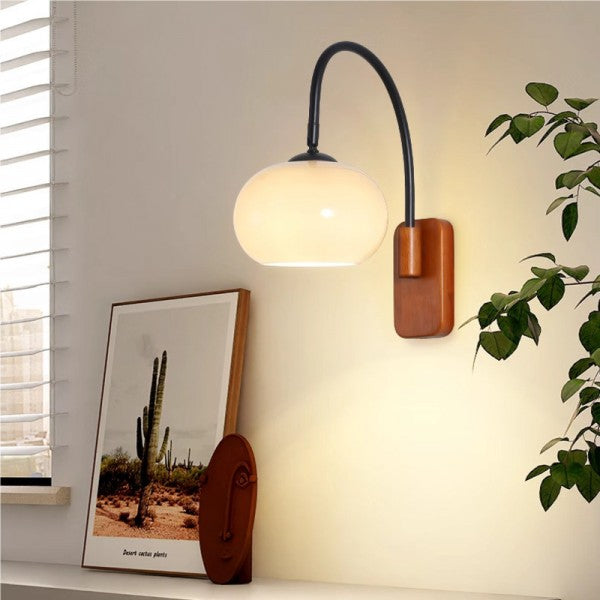Lampe Murale Design Verre Miel - Pivotante et Élégante - Foivo