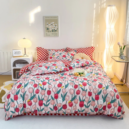 Housse de Couette Rayée Moderne en Polyester