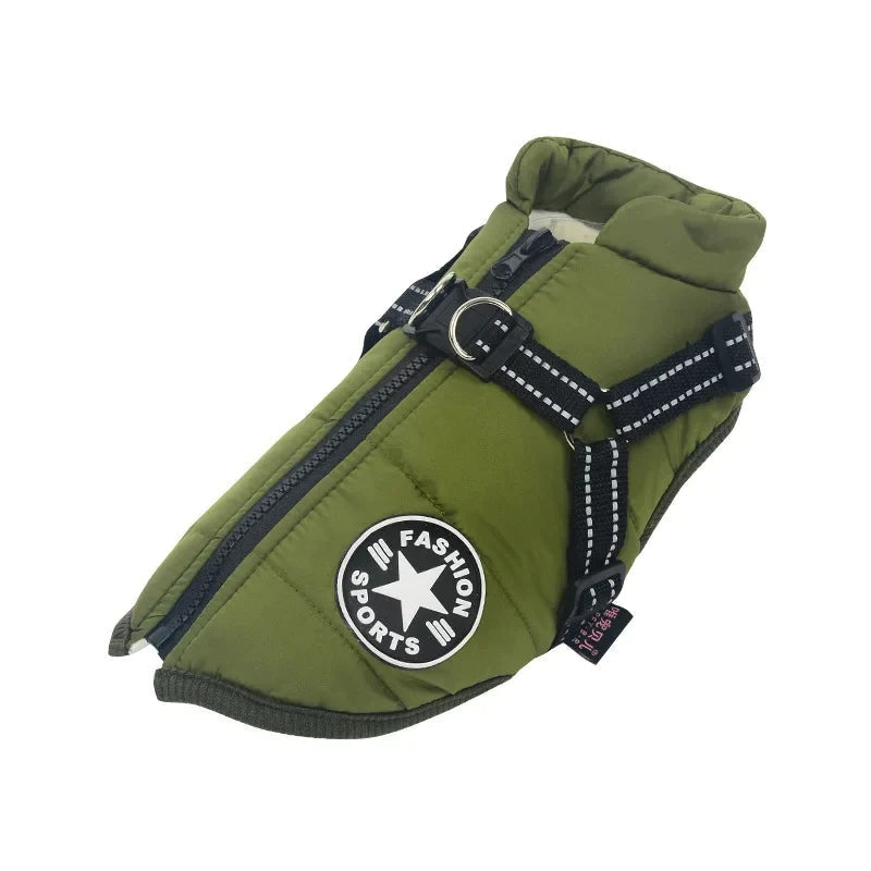 Veste douillette pour chien avec harnais intégré pour Retrievers