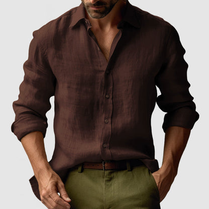 Chemise Lin Élégante à Manches Courtes