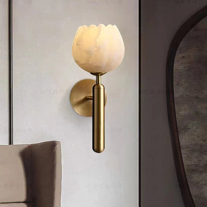 Lampe Murale Marbre Rose Élégante LED Cuivre - Foivo