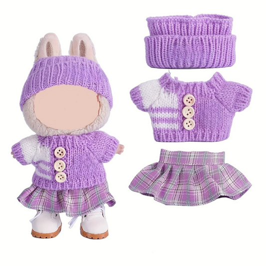 Tenue Tricotée Pour Poupée Jupe Laine Douce - BlxckFR