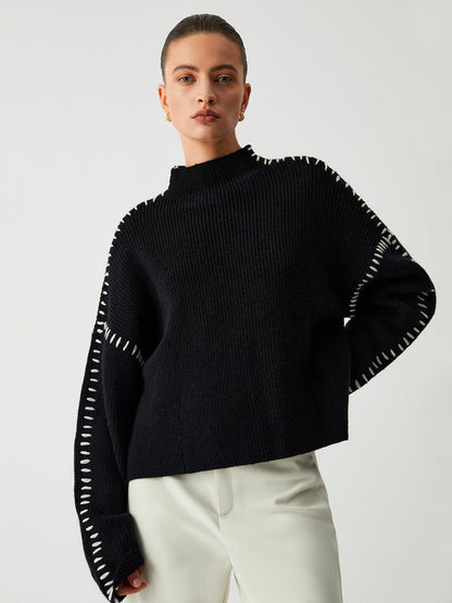 Pull Col Roulé Oversize Chic