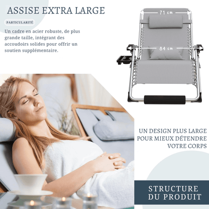 Chaise Zéro Gravité Surdimensionnée Confort Ergonomique Unisexe