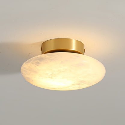 Luminaire Suspendu en Albâtre et Métal Chic