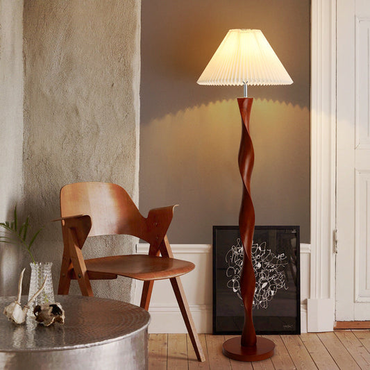 Lampe de Sol Japonaise en Noix de Grenoble élégante - Foivo