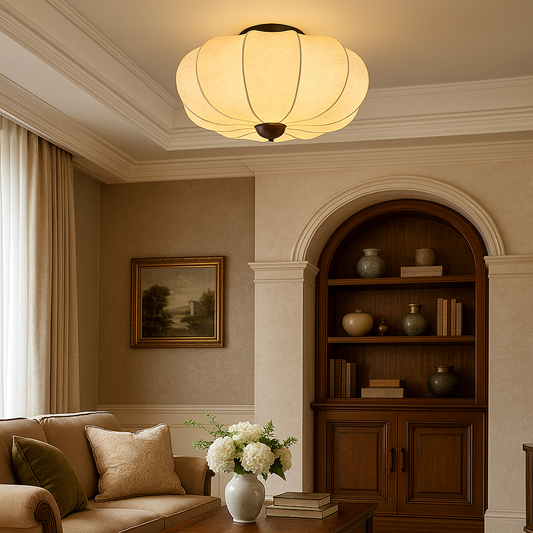Lampe de Plafond Chic en Tulle | Déco Intérieure Raffinée - Foivo