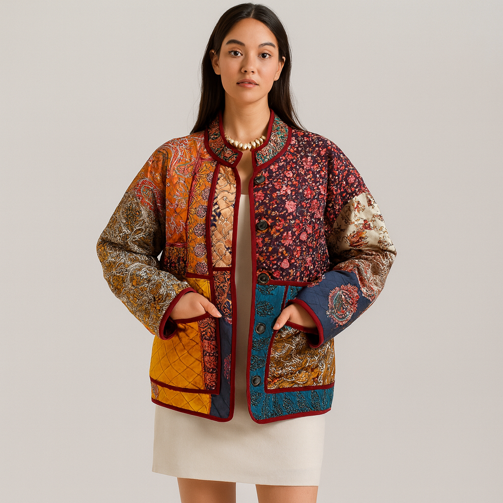Veste Patchwork Chic Élégante Féminine