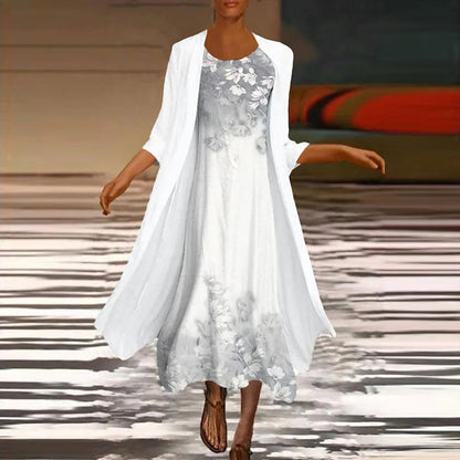 Robe Longue Chic et Raffinée avec Veste - Foivo