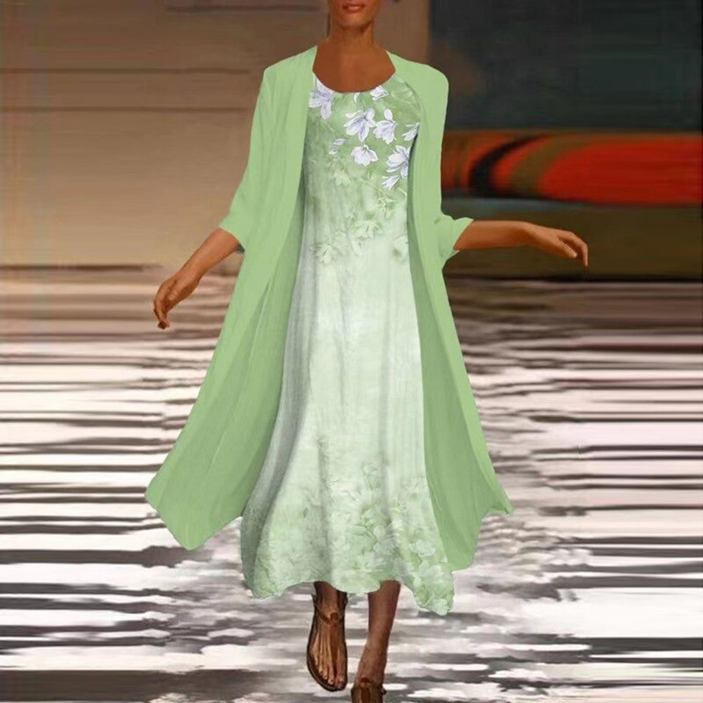 Robe Longue Chic et Raffinée avec Veste