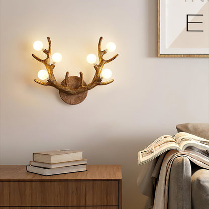Lampe Murale en Bois de Cerf Élégant