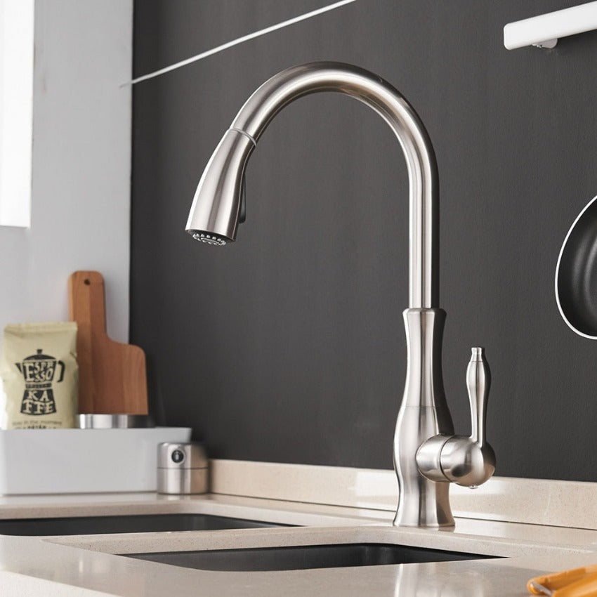 Antonite | Elegant Modern Retractable Kitchen Faucet With Sprayer – Foivo