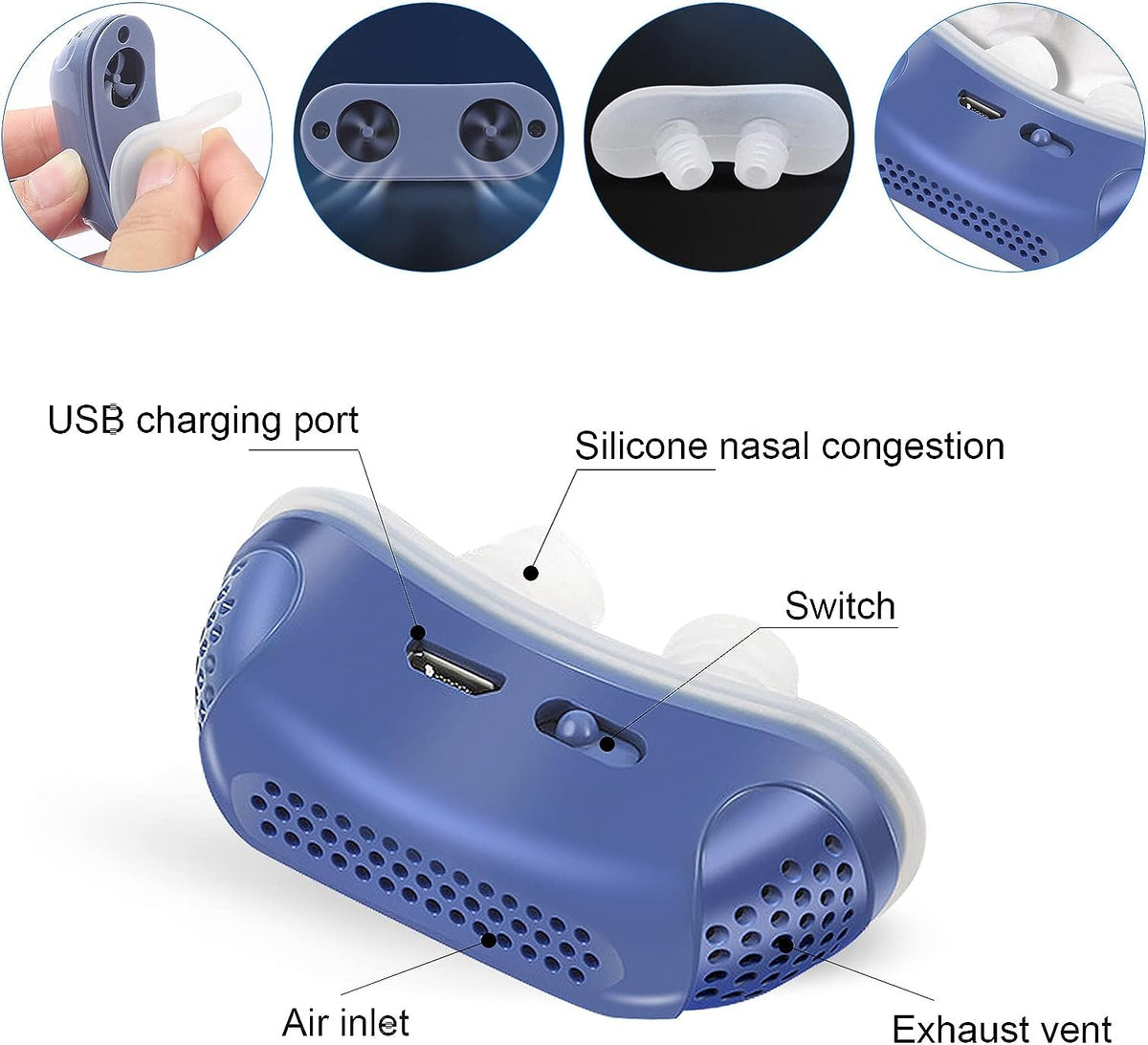 Appareil Anti-ronflement portable pour sommeil, dispositif compact pour utilisation nocturne-accessoires-Oslo France