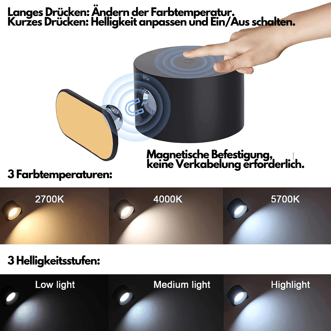 Applique Murale LED Rechargeable Orientable 6