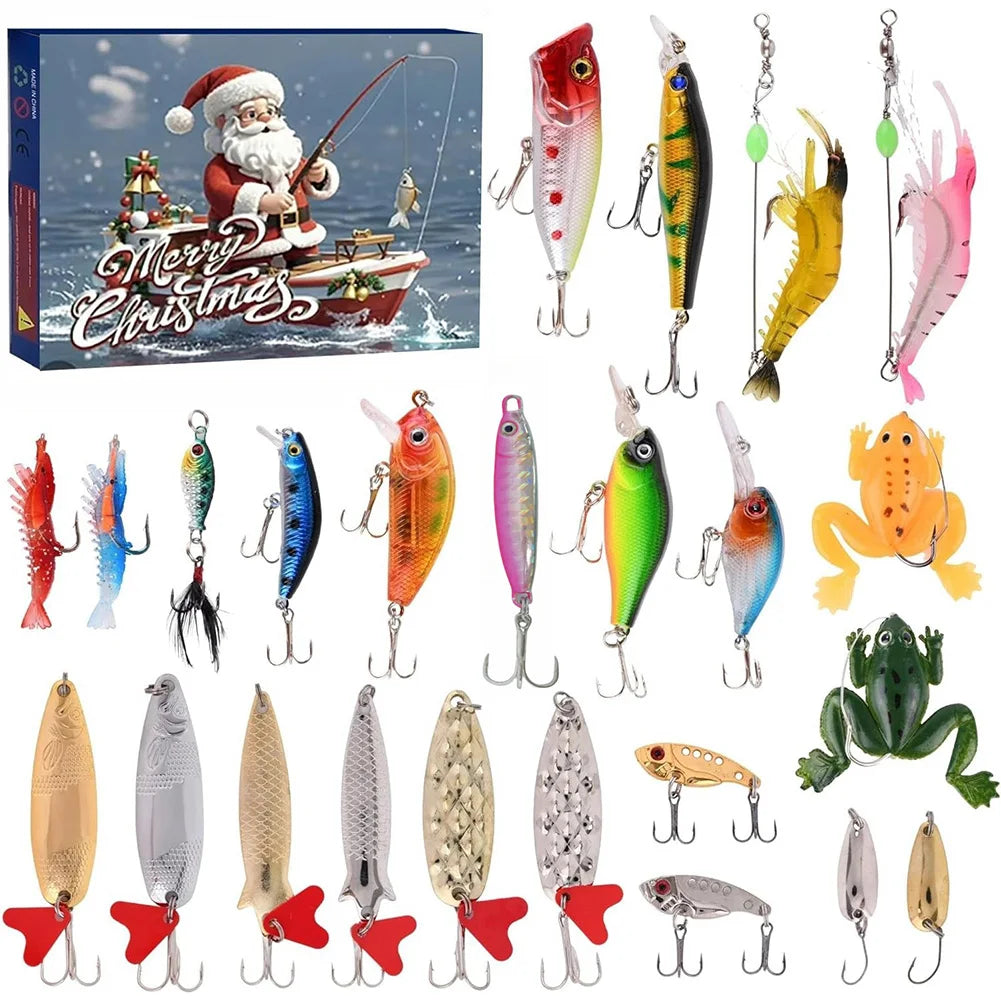 Calendrier de Pêche de Luxe avec 24 Leurs Uniques