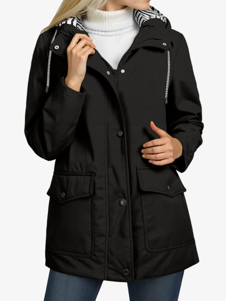 Veste Imperméable Féminine Élégante avec Capuchon - Foivo