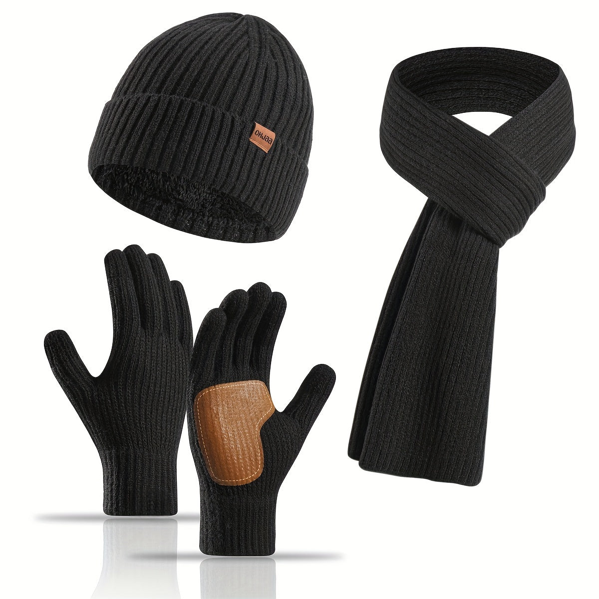 Écharpe et Gants Tricotés Hiver Chaud avec Chapeau - Foivo