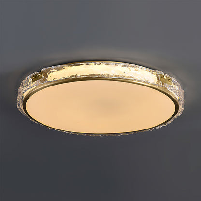 Lampe Plafond Élégante Verre Transparent et Or