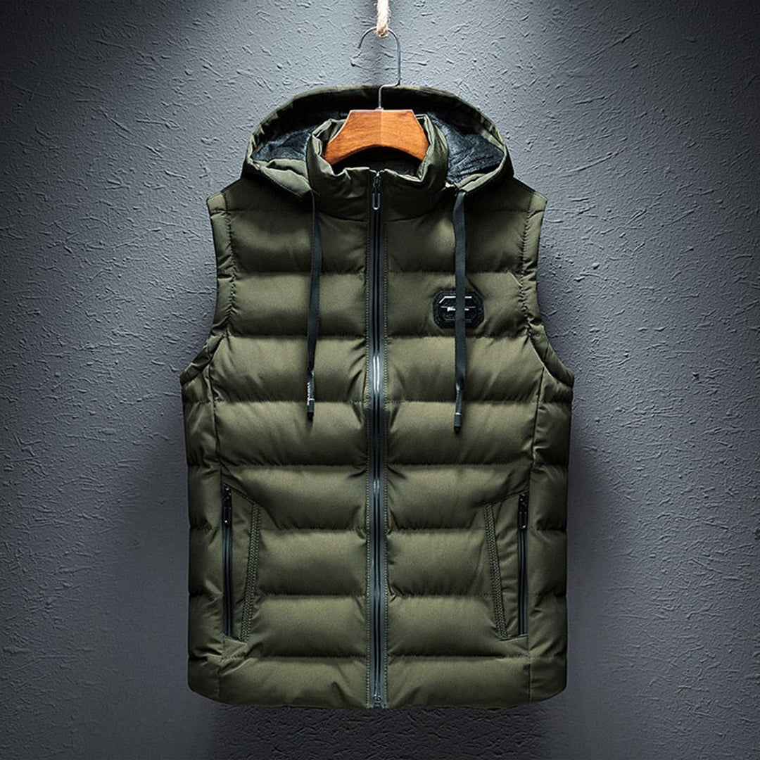 Gilet Duvet Homme Zippé Capuche