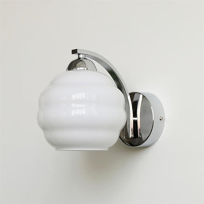 Lampe Murale Chic Rétro avec Abat-jour en Verre Opaline