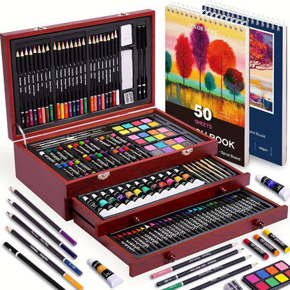 Boîte de Peinture et Dessin Professionnel en Bois pour Artiste - BlxckFR