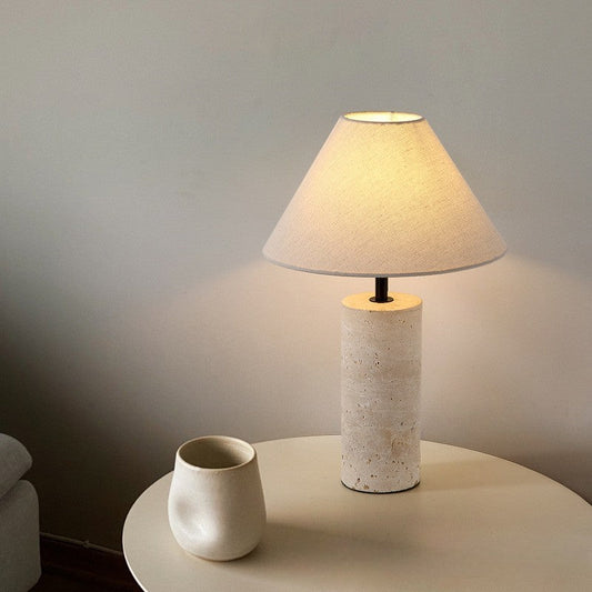 Lampe de Table en Marbre et Lin Élégante pour Intérieur Chic - Foivo