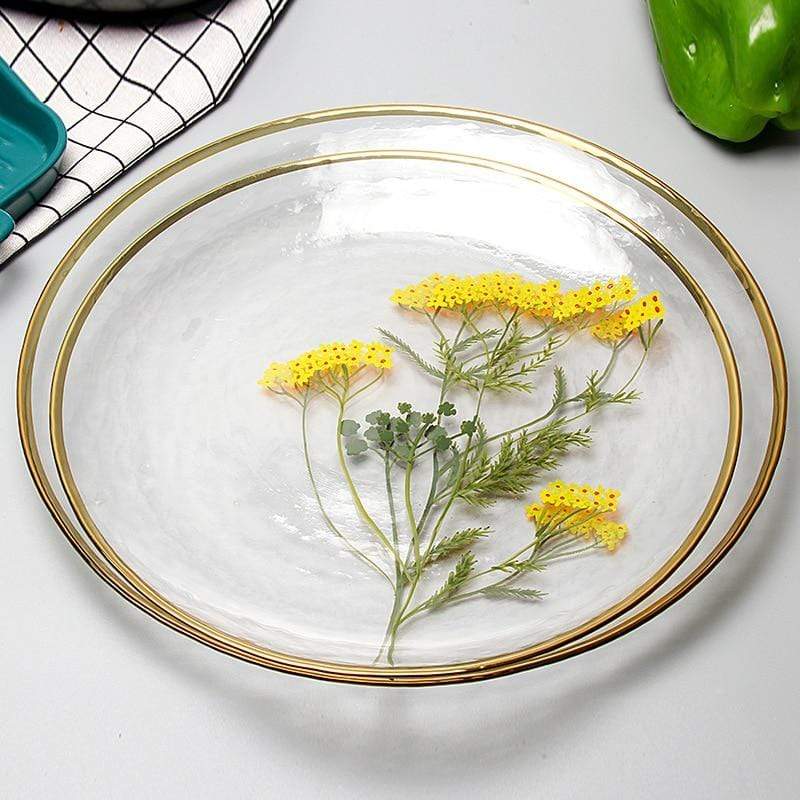 Assiette Décorative Florale Royale avec Bord Doré 1