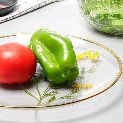 Assiette Décorative Florale Royale avec Bord Doré 3