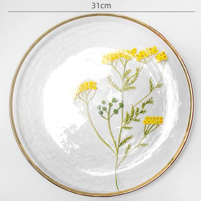 Assiette Décorative Florale Royale avec Bord Doré 4