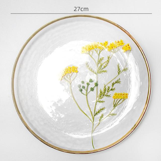 Assiette Décorative Florale Royale avec Bord Doré 5