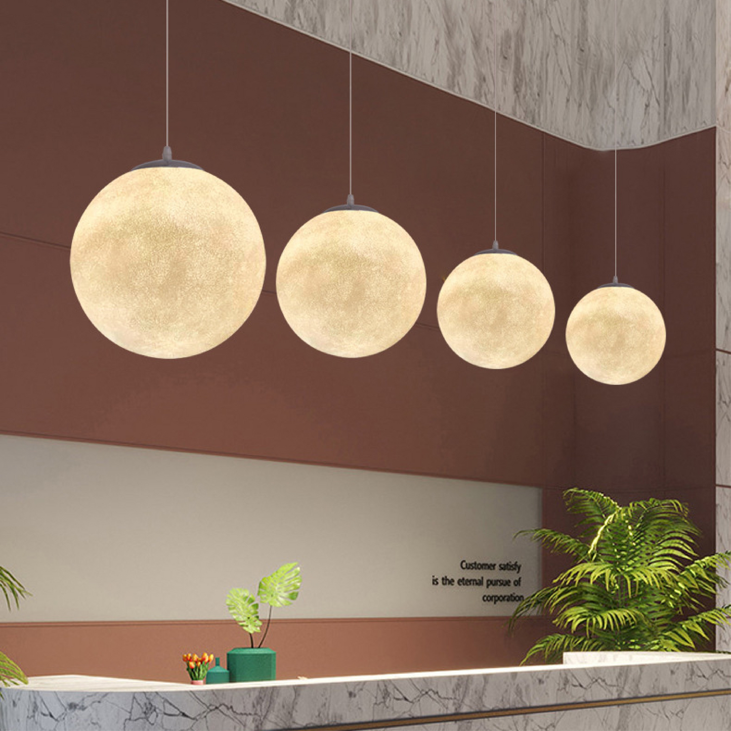 Lampe Suspendue Lune Élégante et Raffinée
